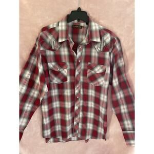 Roper Mens Long Sleeve Western Snap Shirt Cactus Embroidery Size XL Yellowstone